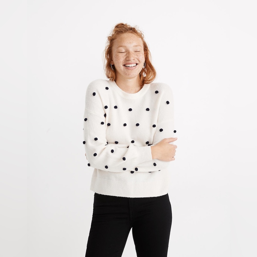 Madewell Brockton Bobble Sweater in Coziest Yarn